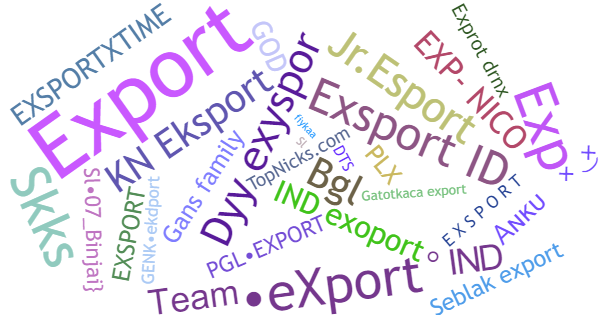 Surnoms pour Export